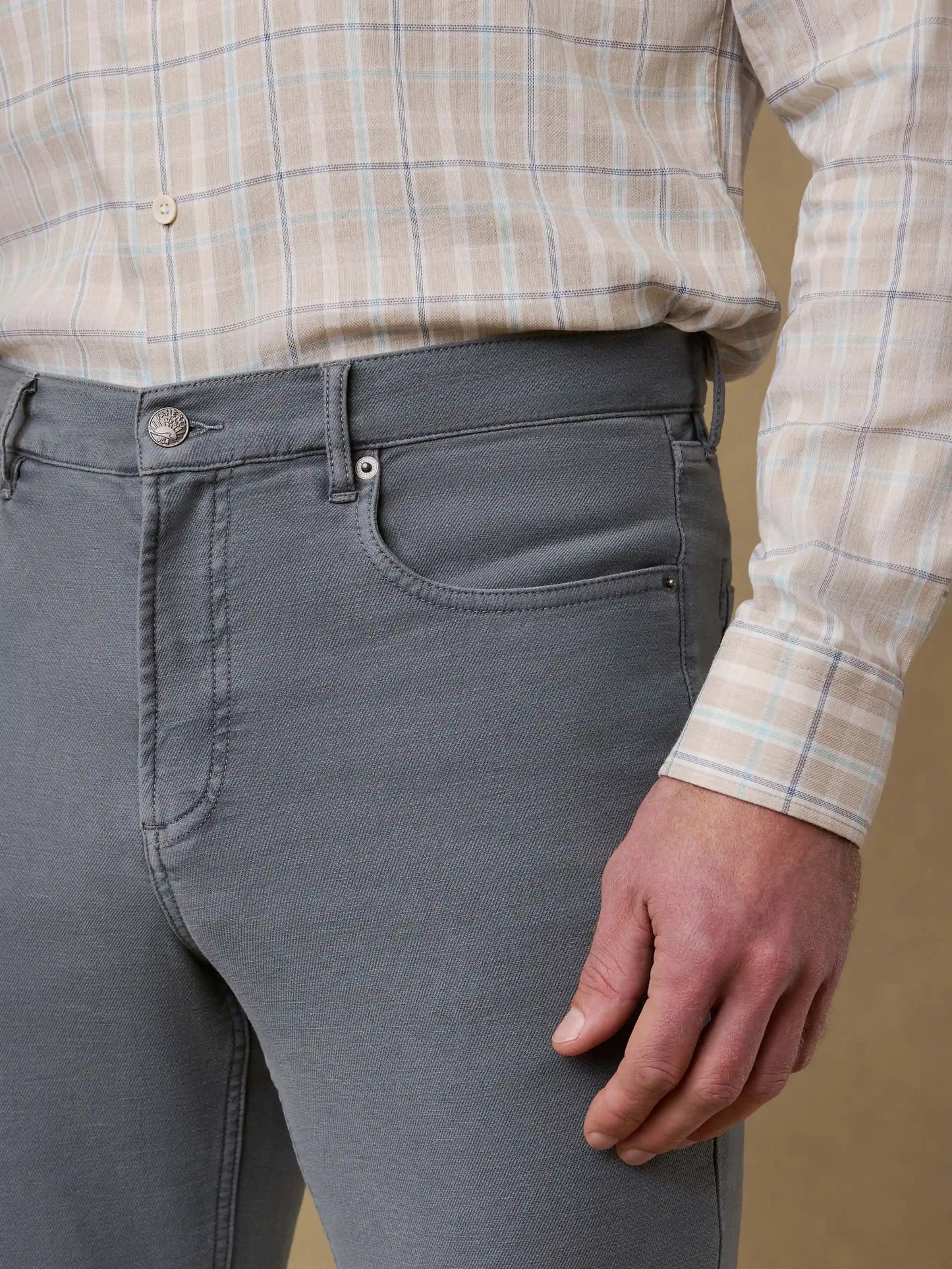 Stretch Terry 5-Pocket Athletic Fit Pant - Slate