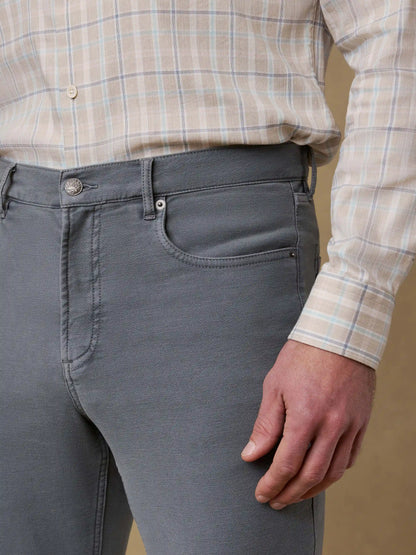 Stretch Terry 5-Pocket Athletic Fit Pant - Slate