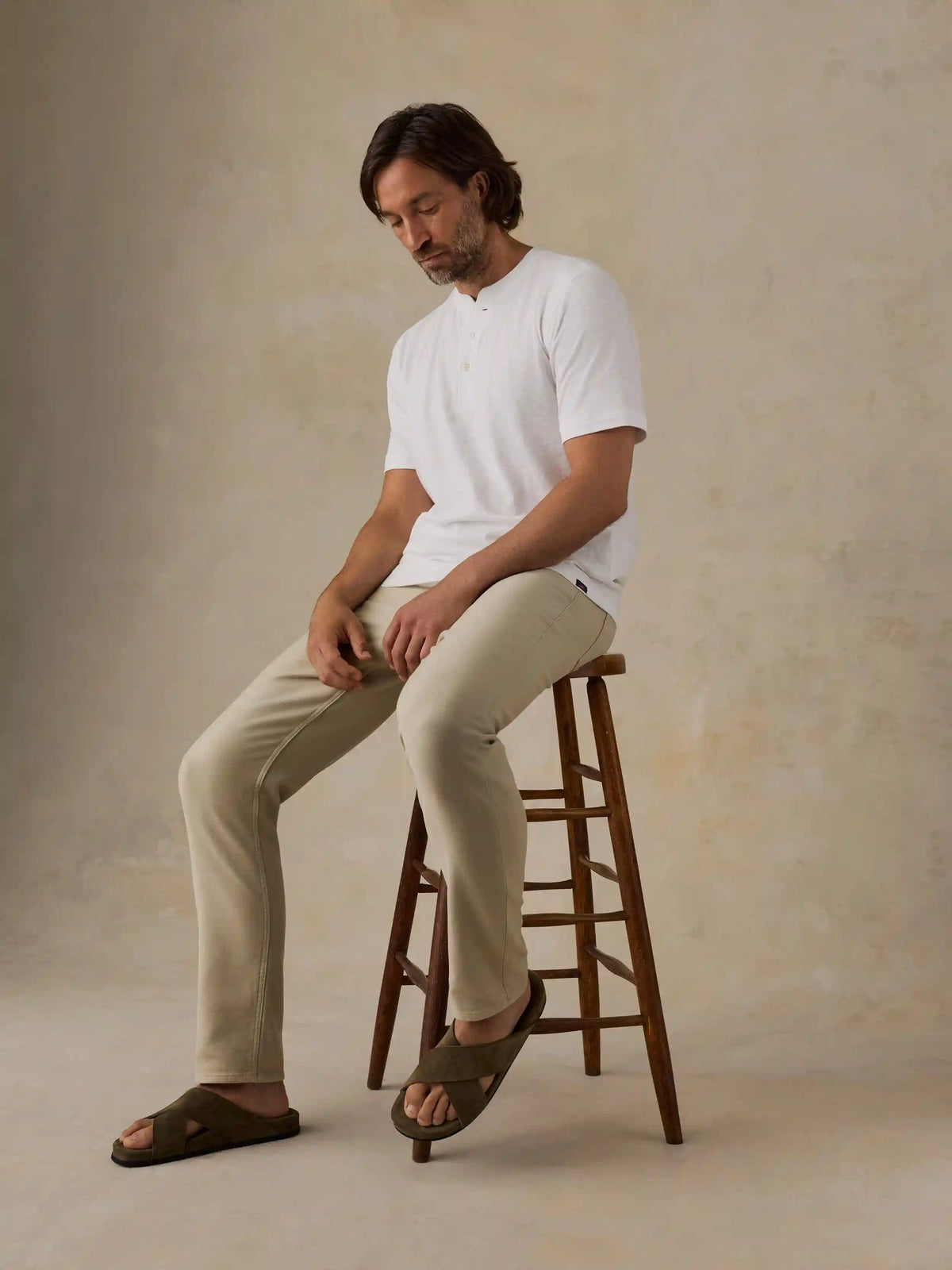 Stretch Terry 5-Pocket Pant - Stone