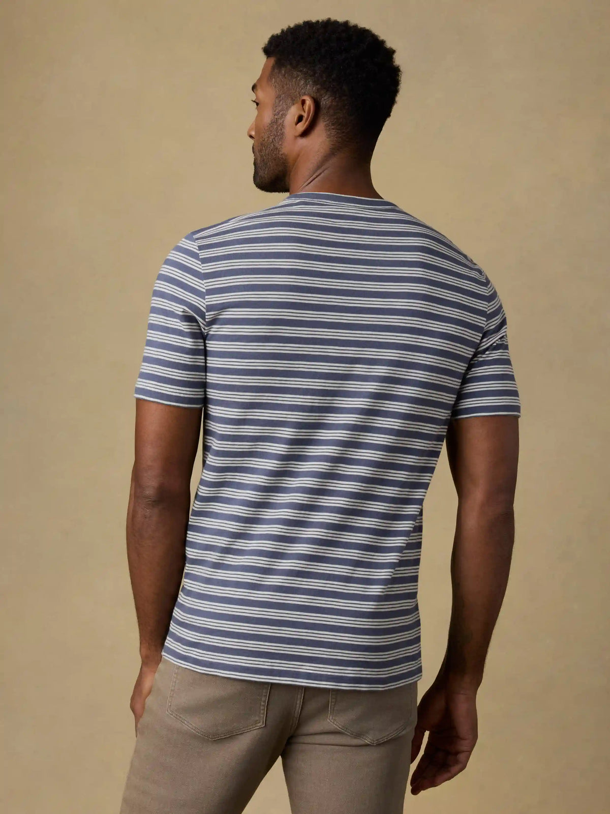 Sunwashed Regenerative Tee - Whitecap Navy Stripe