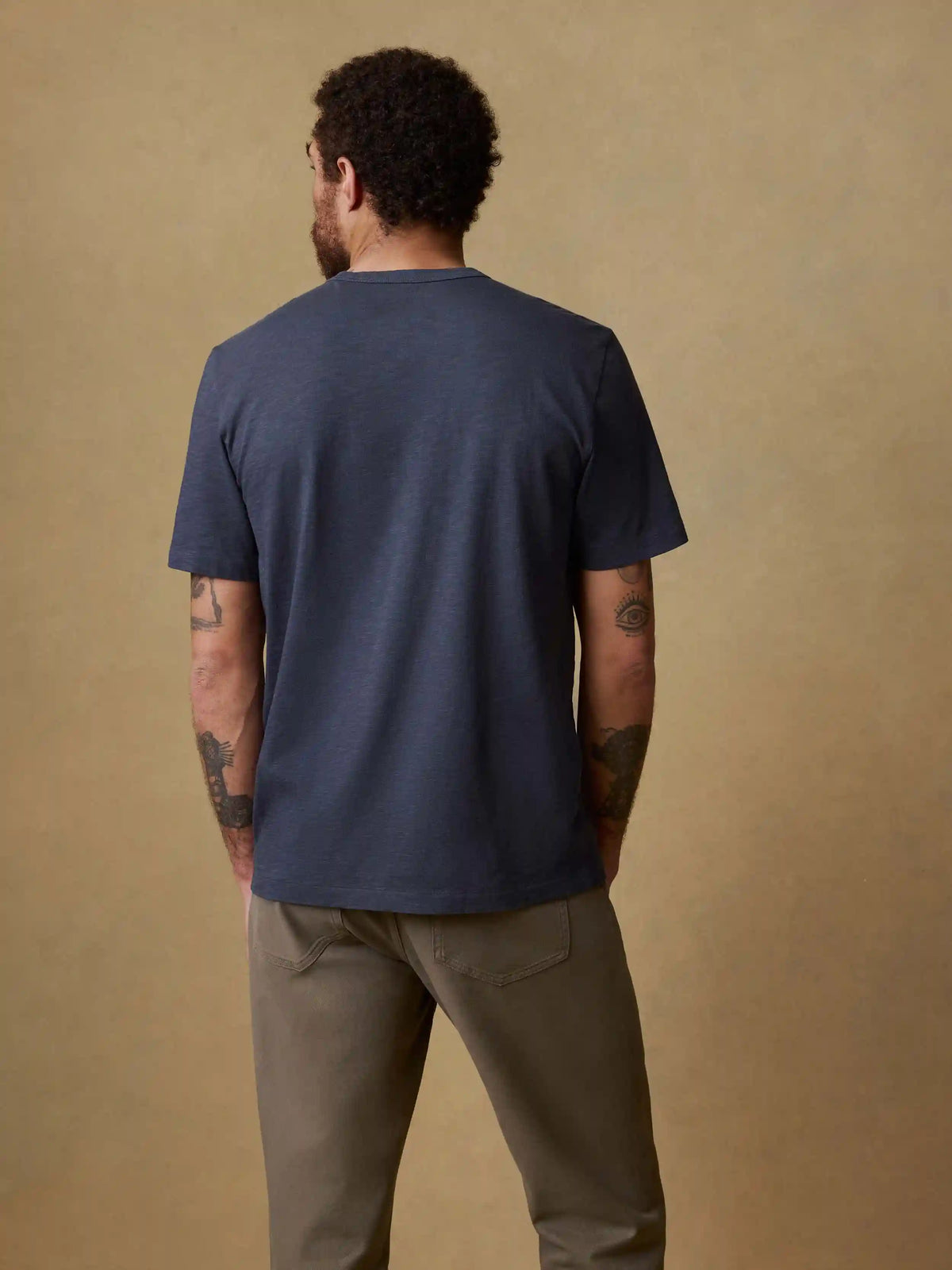 Sunwashed Regenerative Pocket Tee - Dune Navy