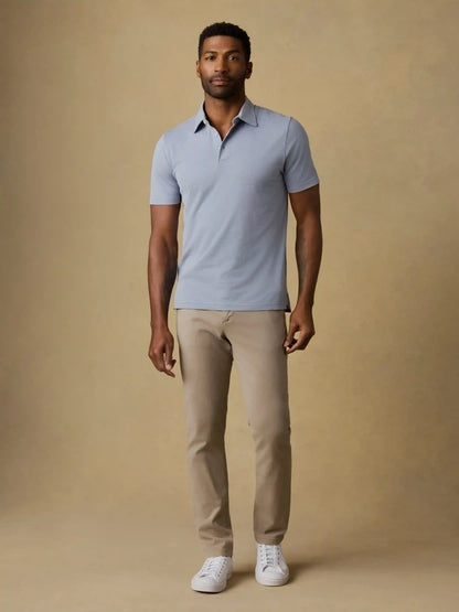 Short-Sleeve Movement™ Pique Polo - Flint White Melange