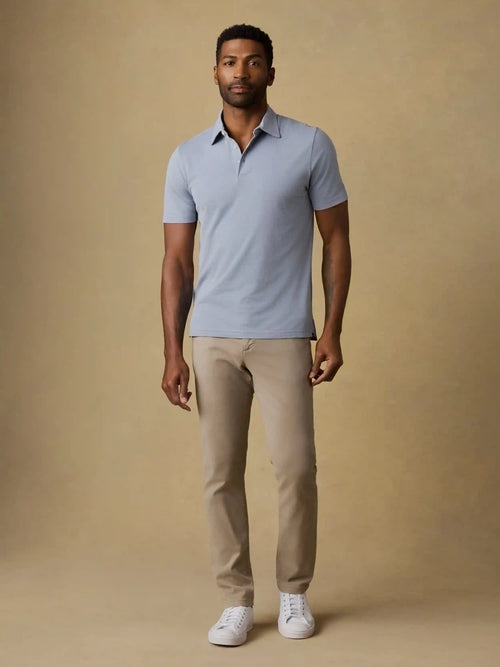 Short-Sleeve Movement™ Pique Polo - Flint White Melange