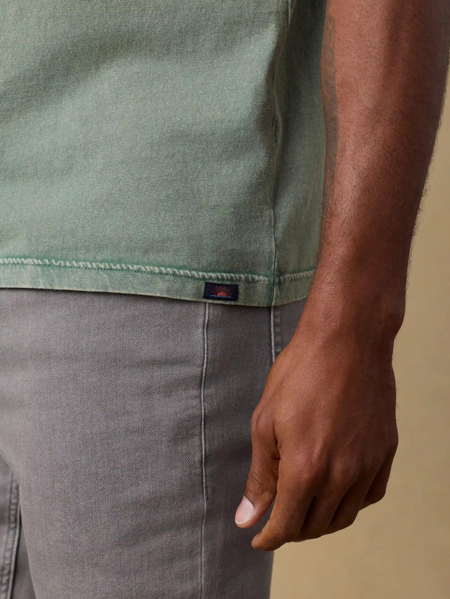 Short-Sleeve Recycled Cotton Tee - Coastal Sage