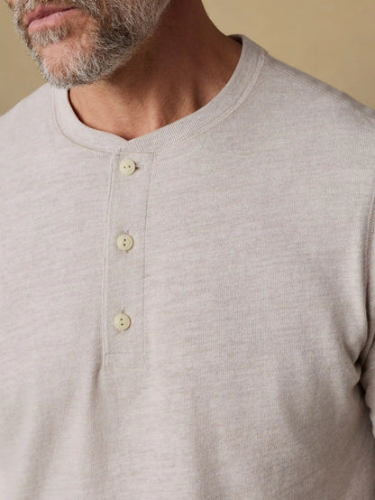 Sunwashed Organic Henley - Oat Plains Heather