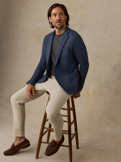 Inlet Knit Blazer - Deep Navy Melange