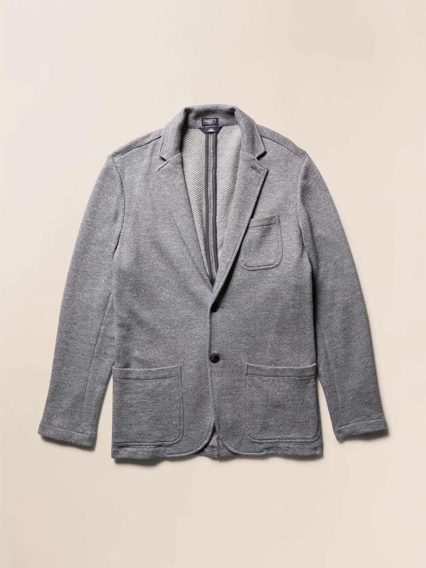 Inlet Knit Blazer - Medium Grey Melange