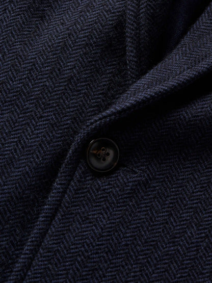 Inlet Knit Tweed Blazer - Navy Twilight Herringbone