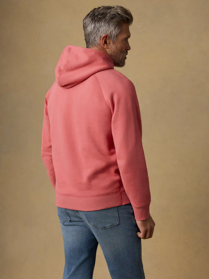 High Standard Fleece Hoodie - Coral Red