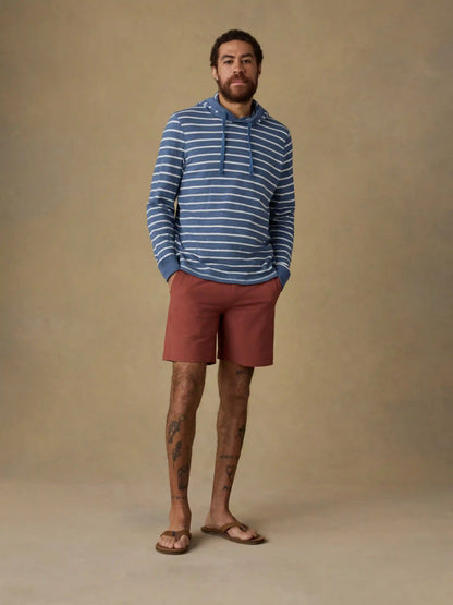 Sunwashed Organic Hoodie - Breaker Blue Breton Stripe