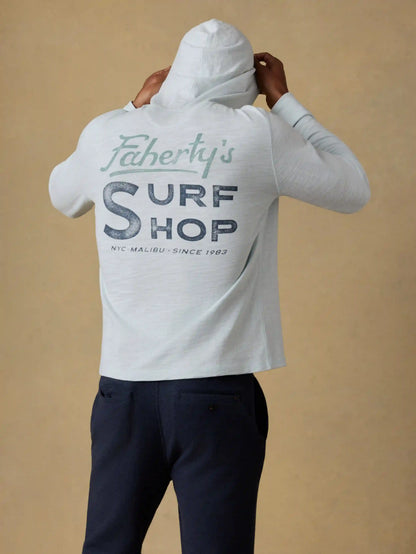 Surf Shop Sunwashed Organic Hoodie - Sky