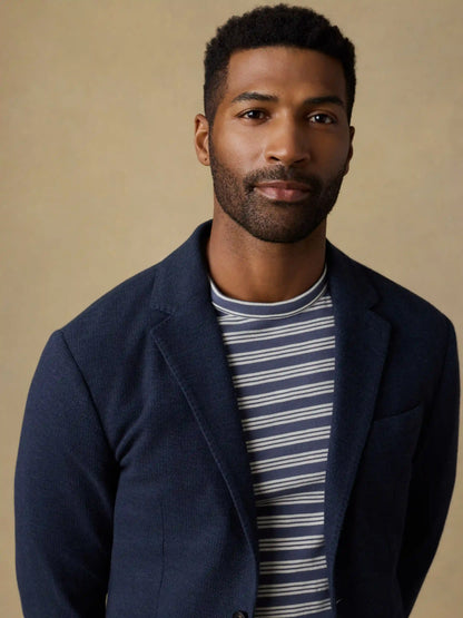 Highland Knit Blazer - Navy Ridge Melange