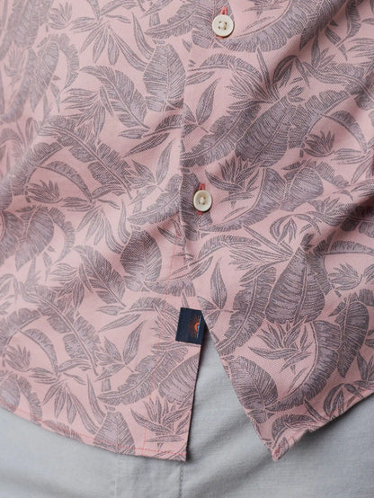 Short-Sleeve Movement™ Monterey Shirt - Mauve Tropic Foliage