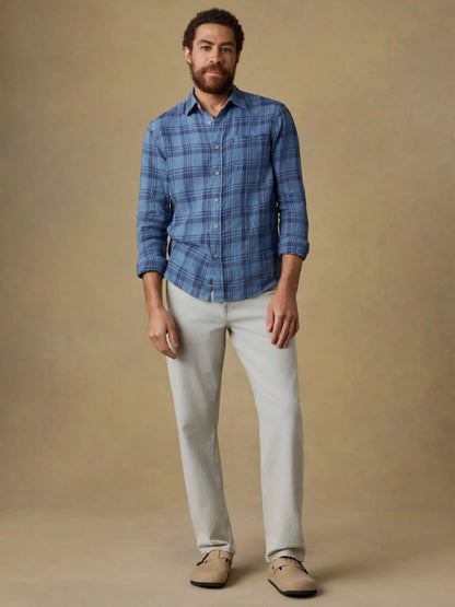 Laguna Linen Shirt - Rainy Lake Plaid