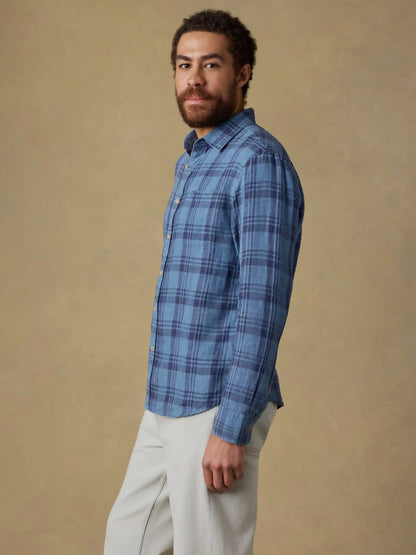 Laguna Linen Shirt - Rainy Lake Plaid