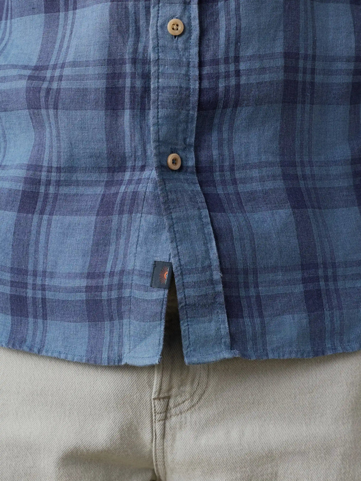 Laguna Linen Shirt - Rainy Lake Plaid