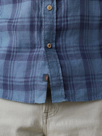 Laguna Linen Shirt - Rainy Lake Plaid