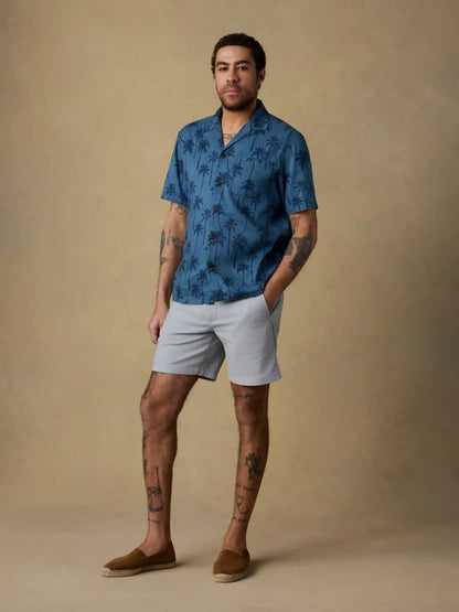 Short-Sleeve Breeze Camp Shirt - Ocean Shore Trees