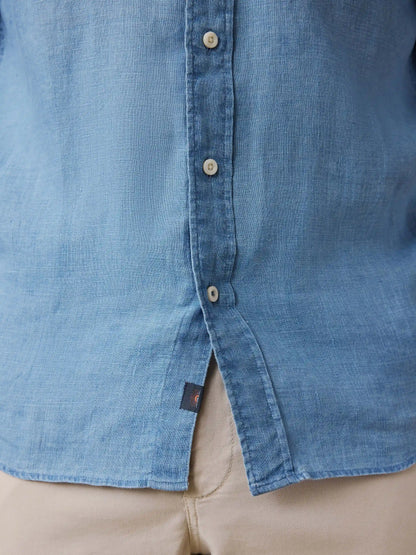Indigo Laguna Linen Shirt - Brookshore Wash
