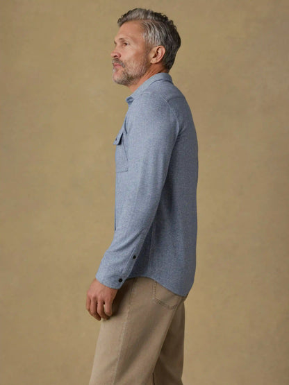 Legend™ Sweater Shirt - Dusty Blue Herringbone