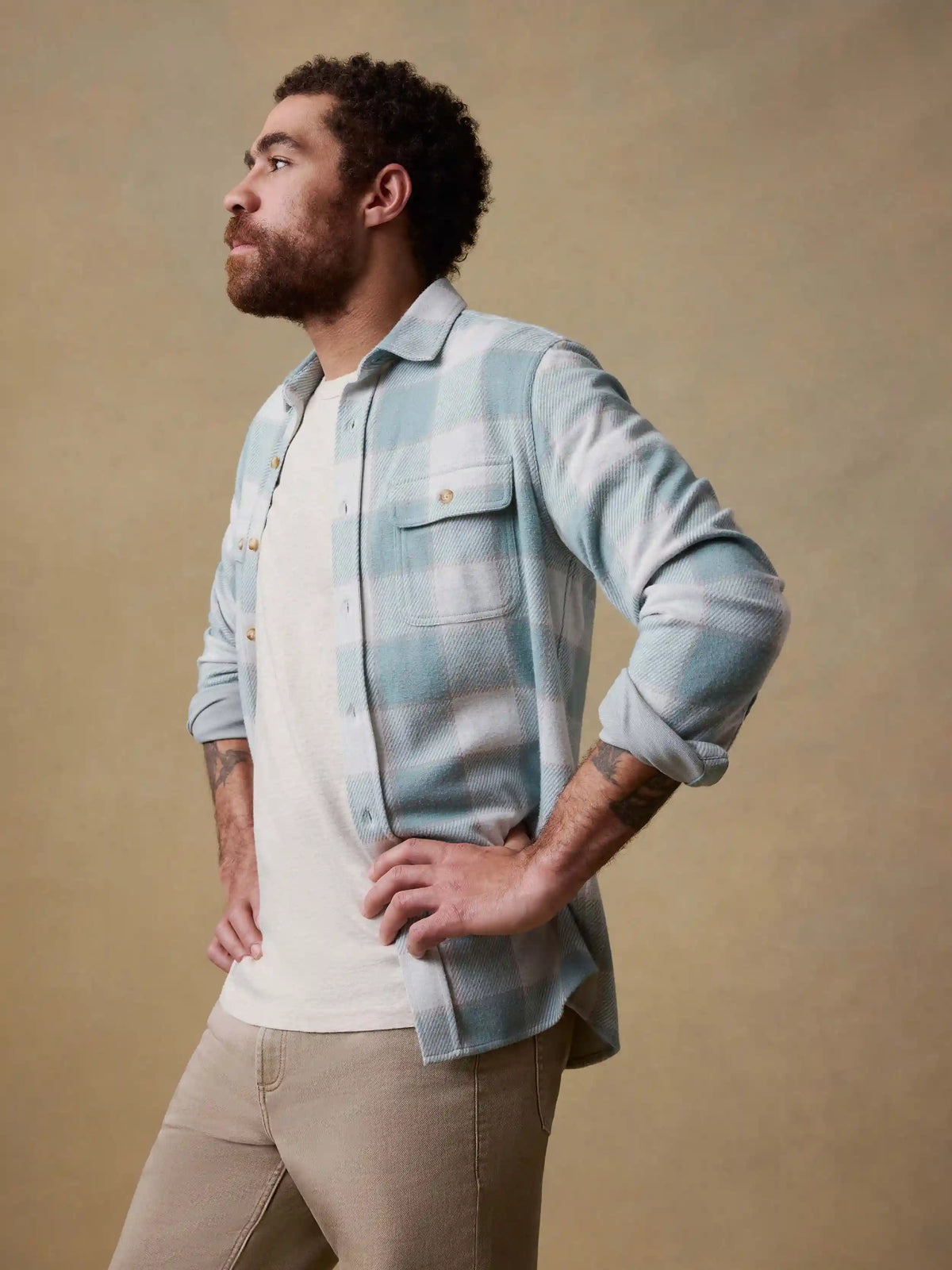 Legend™ Sweater Shirt - Island Sage Plaid