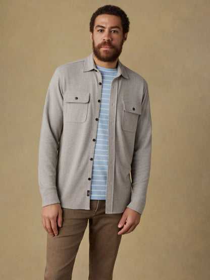 Legend™ Sweater Shirt - Khaki Cream Herringbone