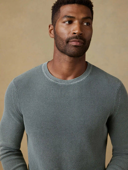 Sunwashed Crewneck Sweater - Mountain Olive