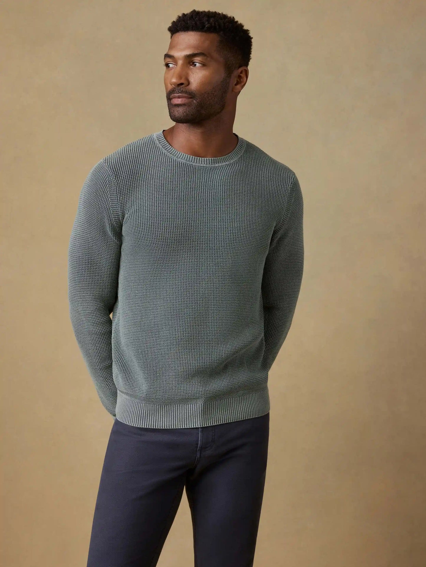 Sunwashed Crewneck Sweater - Mountain Olive