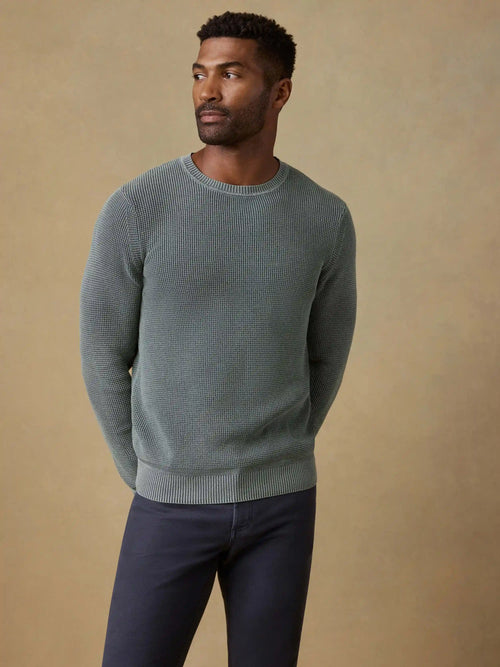 Sunwashed Crewneck Sweater - Mountain Olive