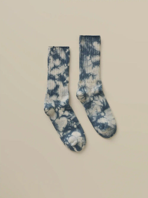 Sunwashed Tie Dye Sock - Deep Marine