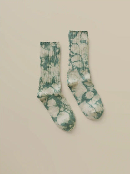 Sunwashed Tie Dye Sock - Green