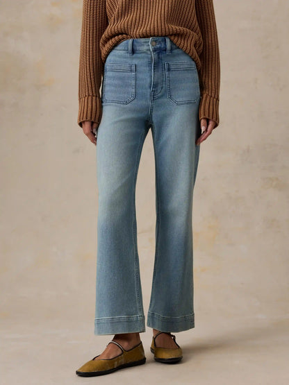 Stretch Terry Patch Pocket Ankle Pant - Eastern Shore Wash