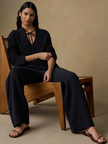 Laidback Gauze Pant - Black
