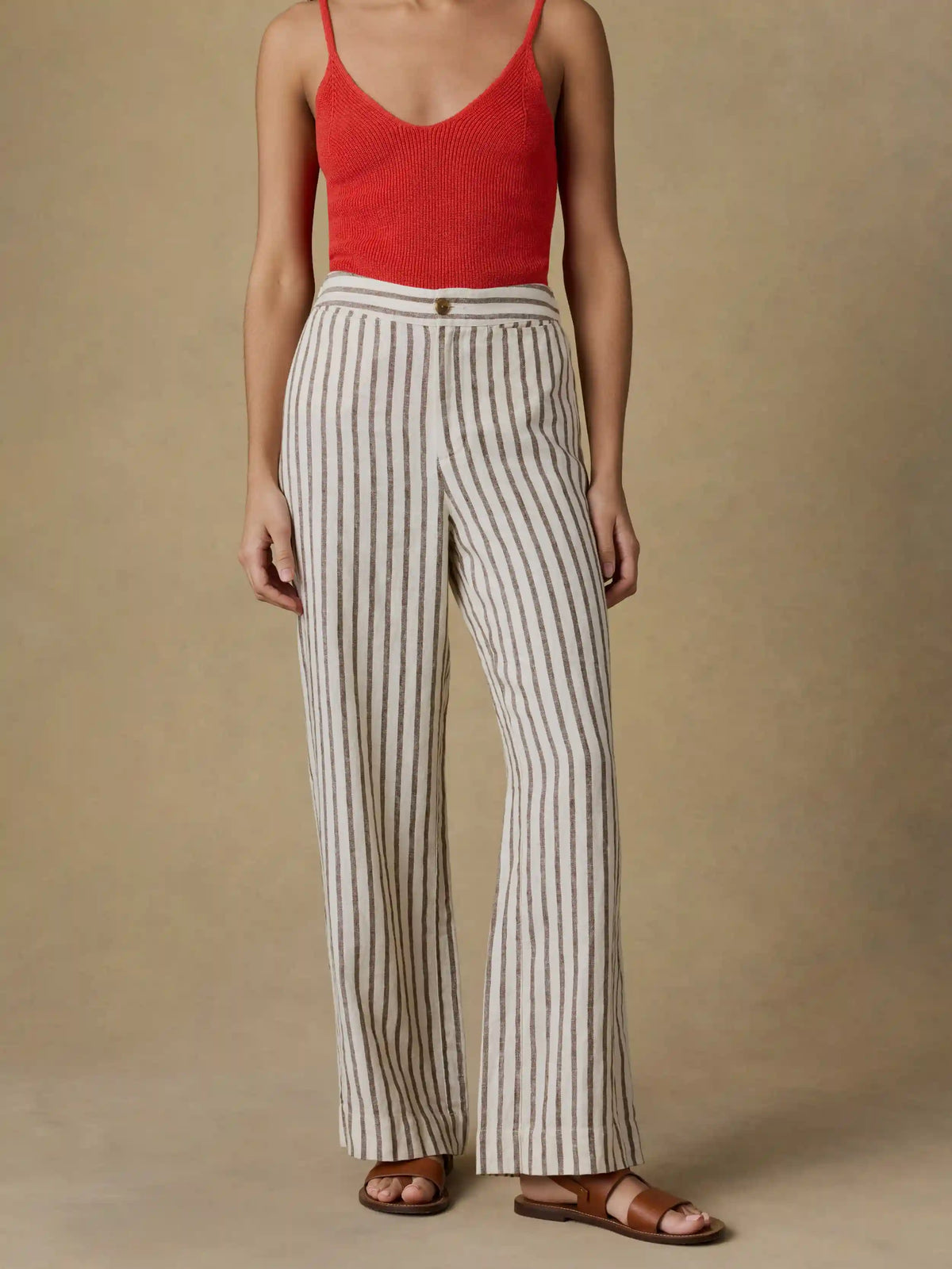 Sun Strider Linen Pant - Cocoa Grove Stripe