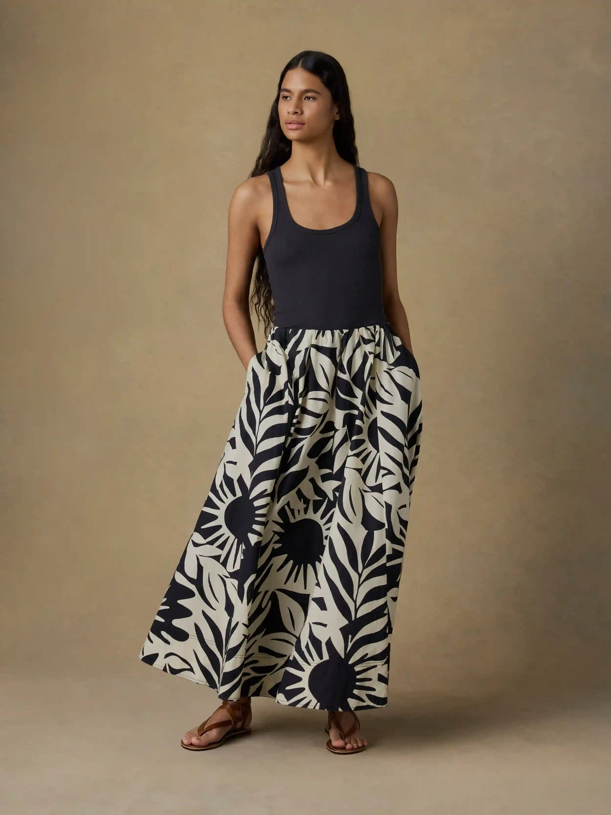 Coastal Poplin Nera Skirt - Garden Sonata