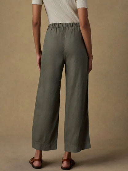 Topanga Drape Ankle Pant - Thyme