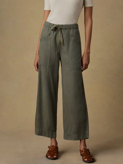 Topanga Drape Ankle Pant - Thyme