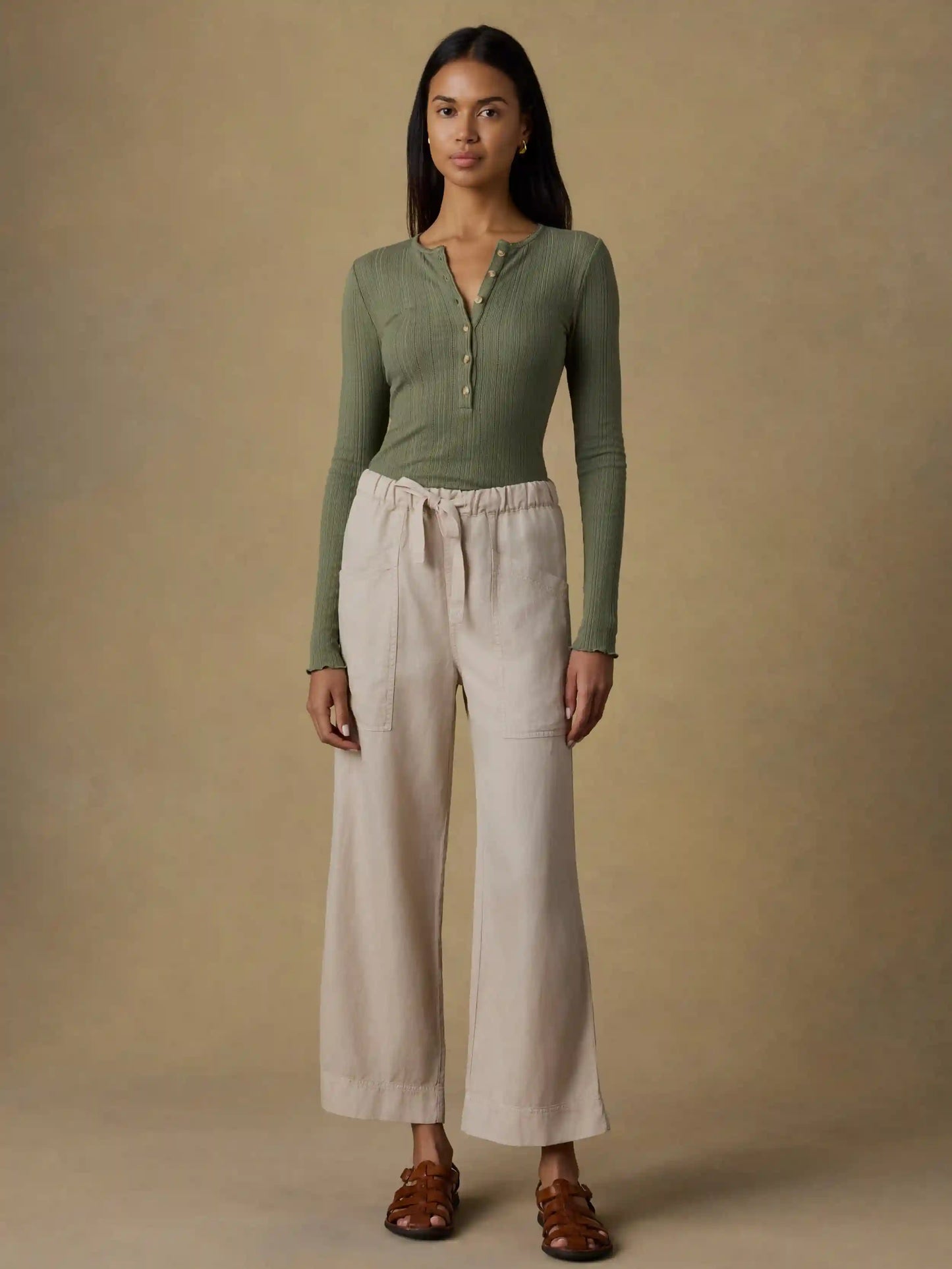Topanga Drape Ankle Pant - Wheaten