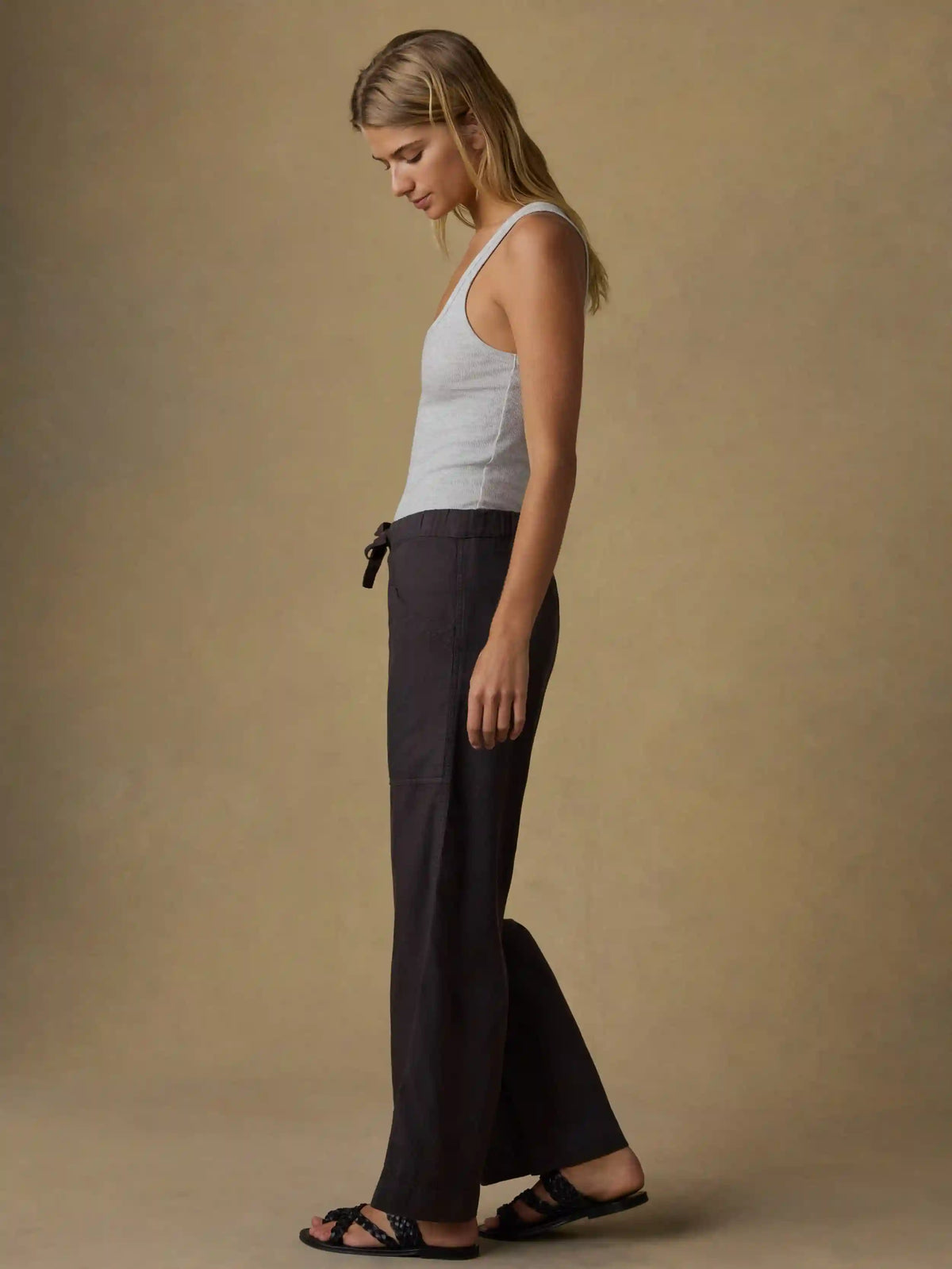 Topanga Drape Ankle Pant - Washed Black