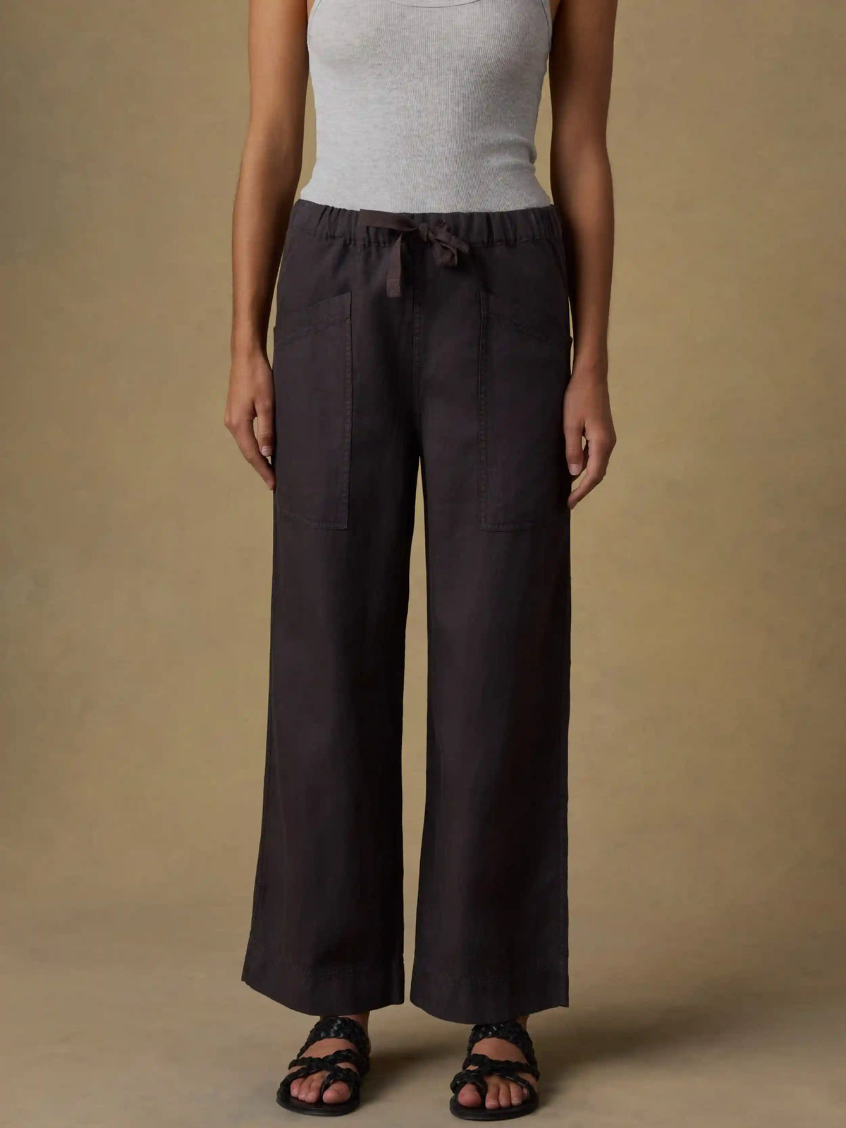 Topanga Drape Ankle Pant - Washed Black