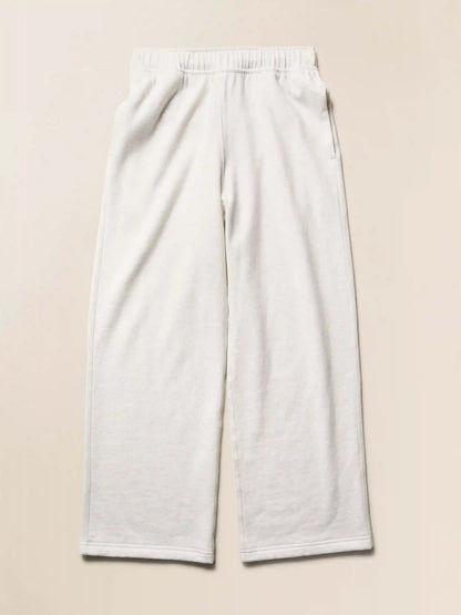 High Standard Fleece Wide Leg Sweatpant - Ice Grey Heather