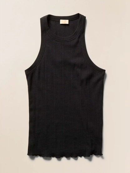 Paradise Pointelle Tank - Black