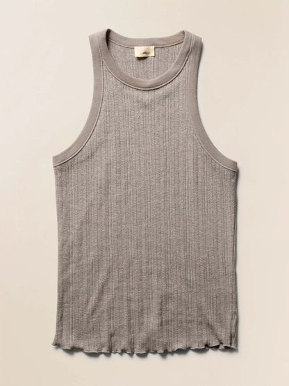 Paradise Pointelle Tank - Medium Grey Heather