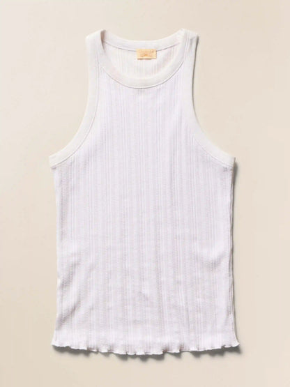 Paradise Pointelle Tank - White