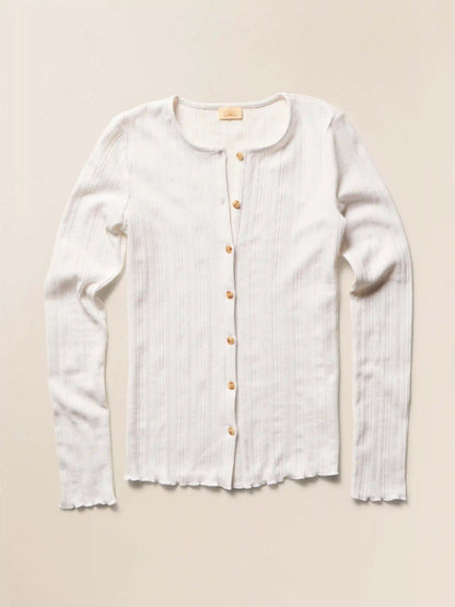 Paradise Pointelle Cardigan - White