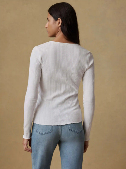 Paradise Pointelle Cardigan - White