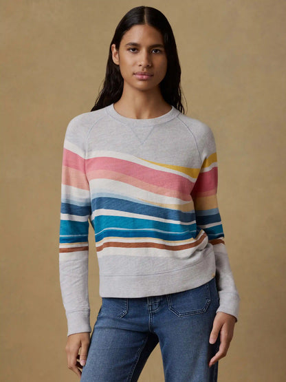 Sunwashed Organic Crewneck - Soleil Waves