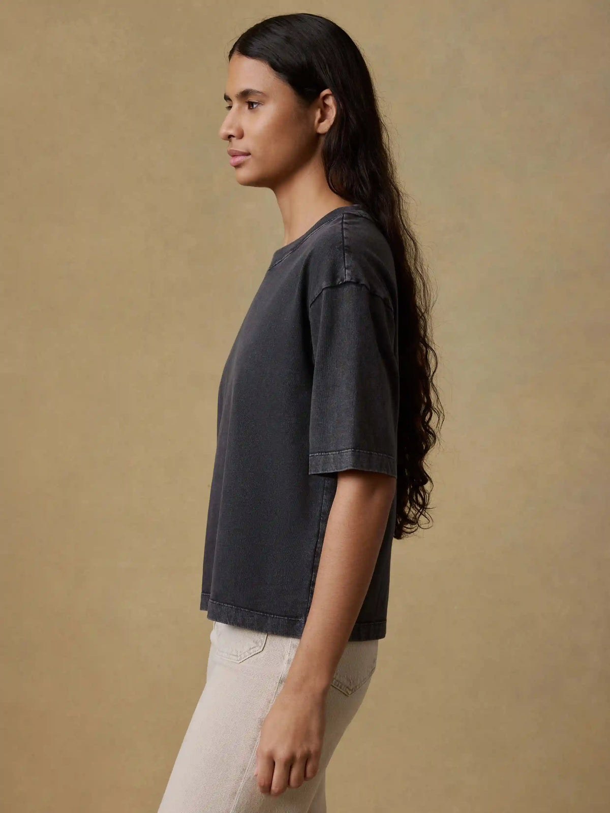 Recycled Cotton Vintage Tee - Washed Black