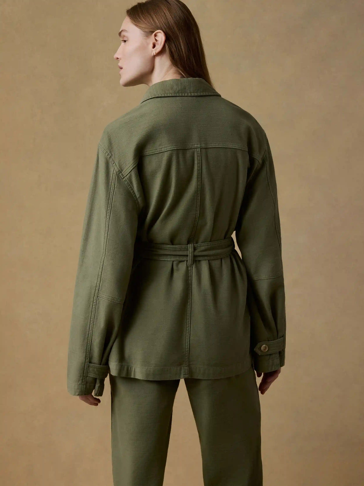 Soft Stretch Safari Jacket - Moss