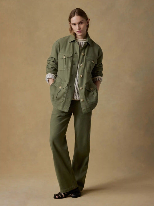 Soft Stretch Safari Jacket - Moss